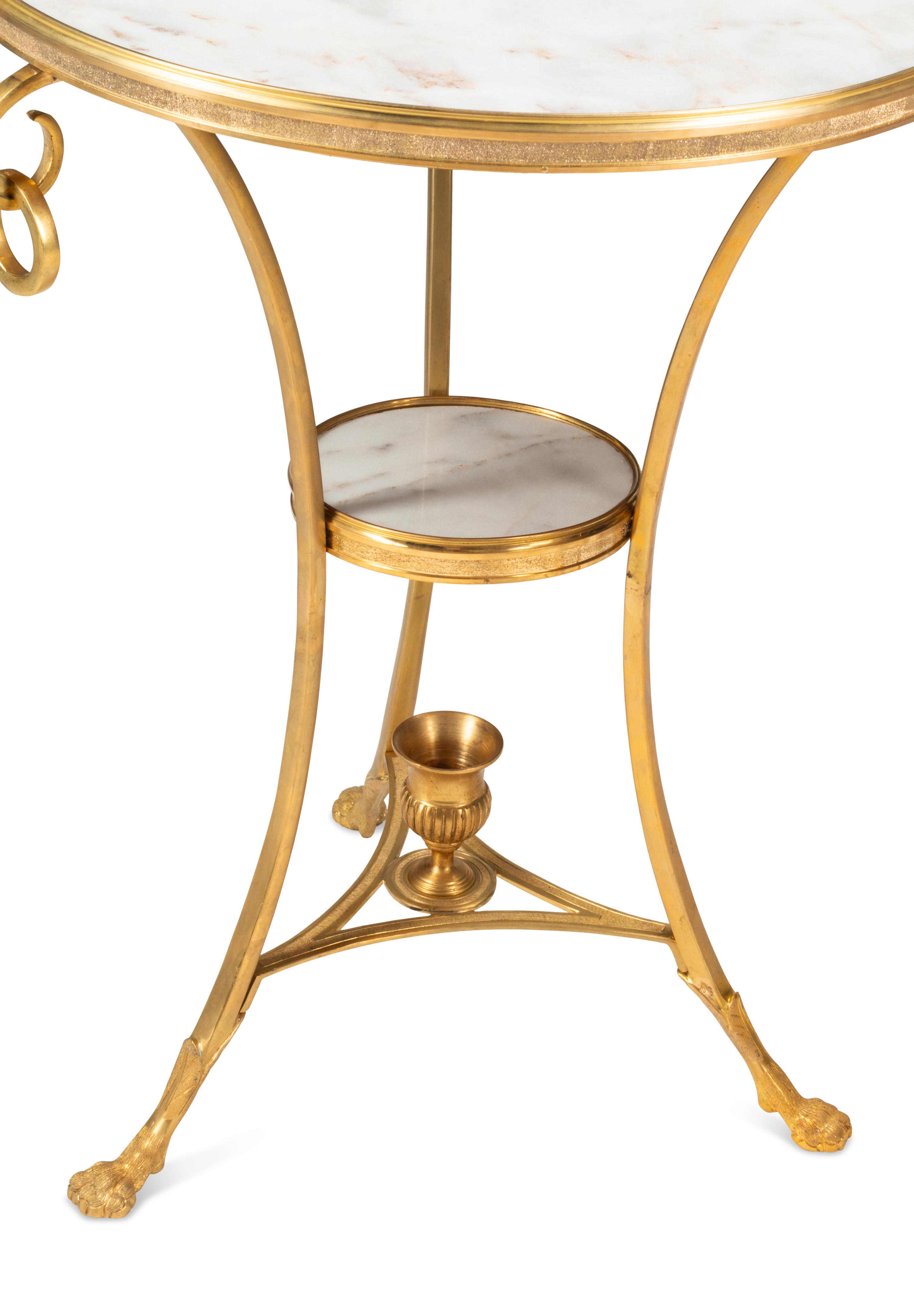 A Pair of French Neoclassical Style Gilt Bronze Two-Tier Tables