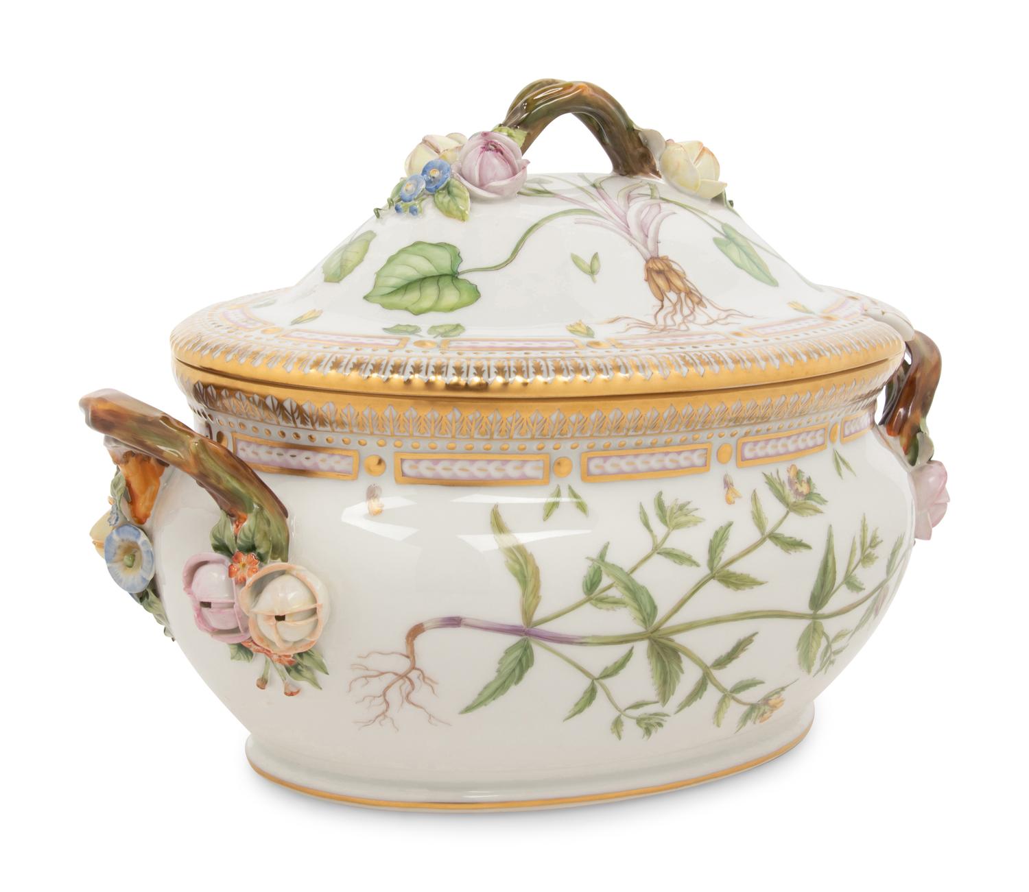 A Royal Copenhagen Flora Danica Porcelain Covered Tureen