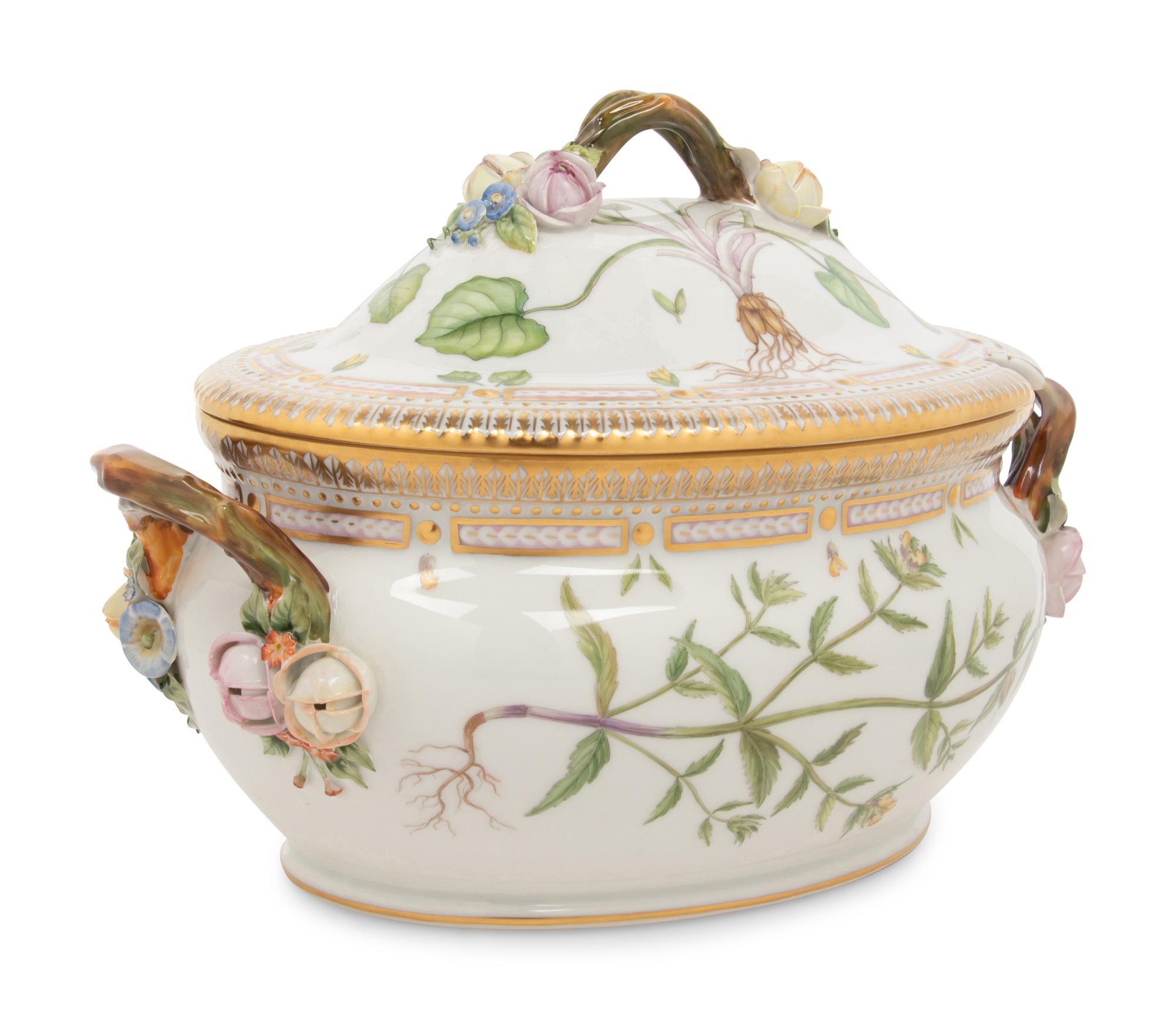 A Royal Copenhagen Flora Danica Porcelain Covered Tureen