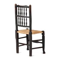 A William and Mary Turned Maple Rush-Seat Hooved-Foot Side Chair