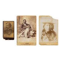 [Little Bighorn]. A group of 3 photographs of George Custer, his scout Curley, and Sitting Bull.