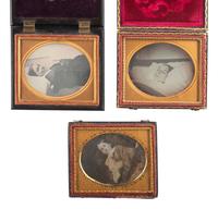 [EARLY PHOTOGRAPHY]. A group of 3 postmortem daguerreotypes of women, including: