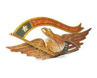 A Carved and Painted Giltwood Eagle
