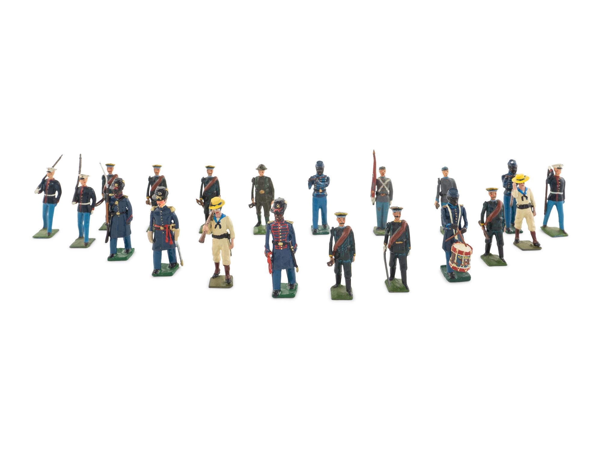 A Large Collection of Painted Metal Soldiers