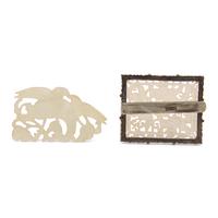 Two Chinese White Jade Plaques, Qing Dynasty 清 白玉花片兩枚