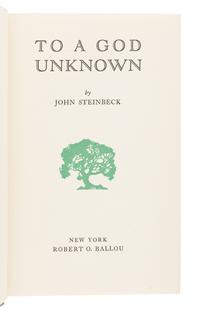 STEINBECK, John (1902-1968). To A God Unknown. New York: Robert Ballou, 1933.