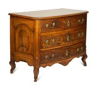 A Régence Fruitwood Bow-Front Commode