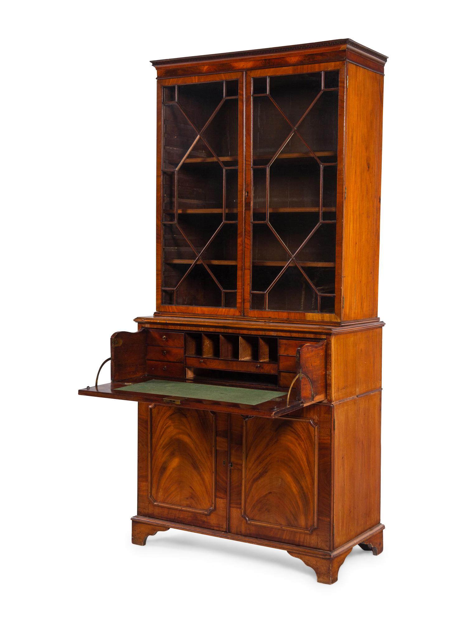 A George III Mahogany Secretary Bookcase
