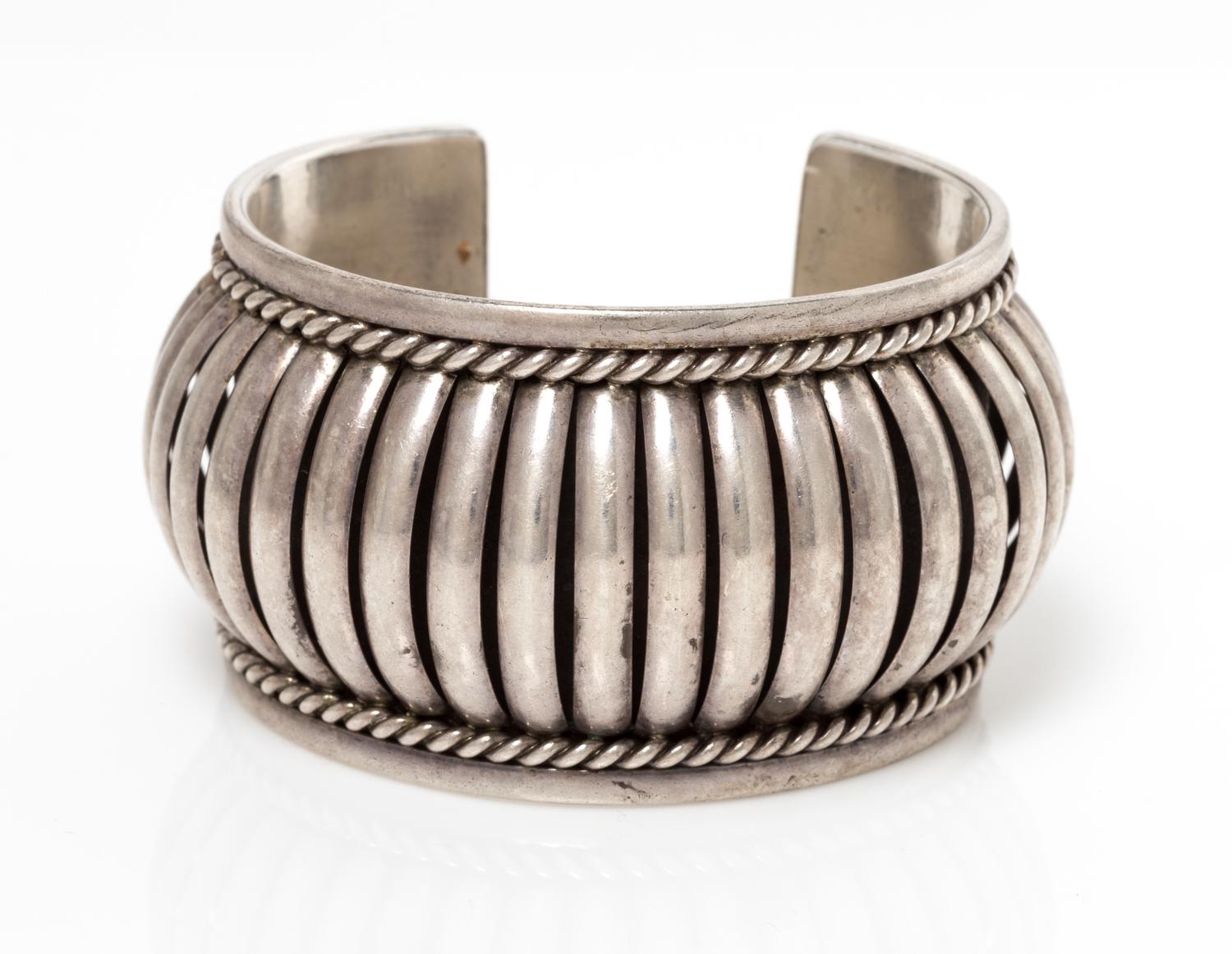 A Sterling Silver Cuff Bracelet, Tom Charley, Navajo, 56.90 dwts.