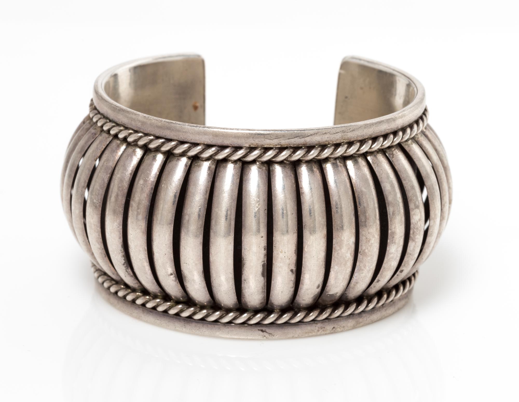 A Sterling Silver Cuff Bracelet, Tom Charley, Navajo, 56.90 dwts.