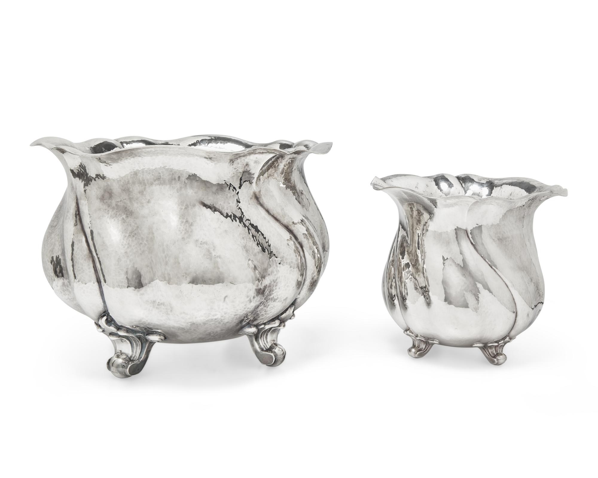 Two German Art Nouveau Silver Serving Bowls
