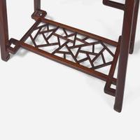 A Chinese huamu-inset hardwood side table