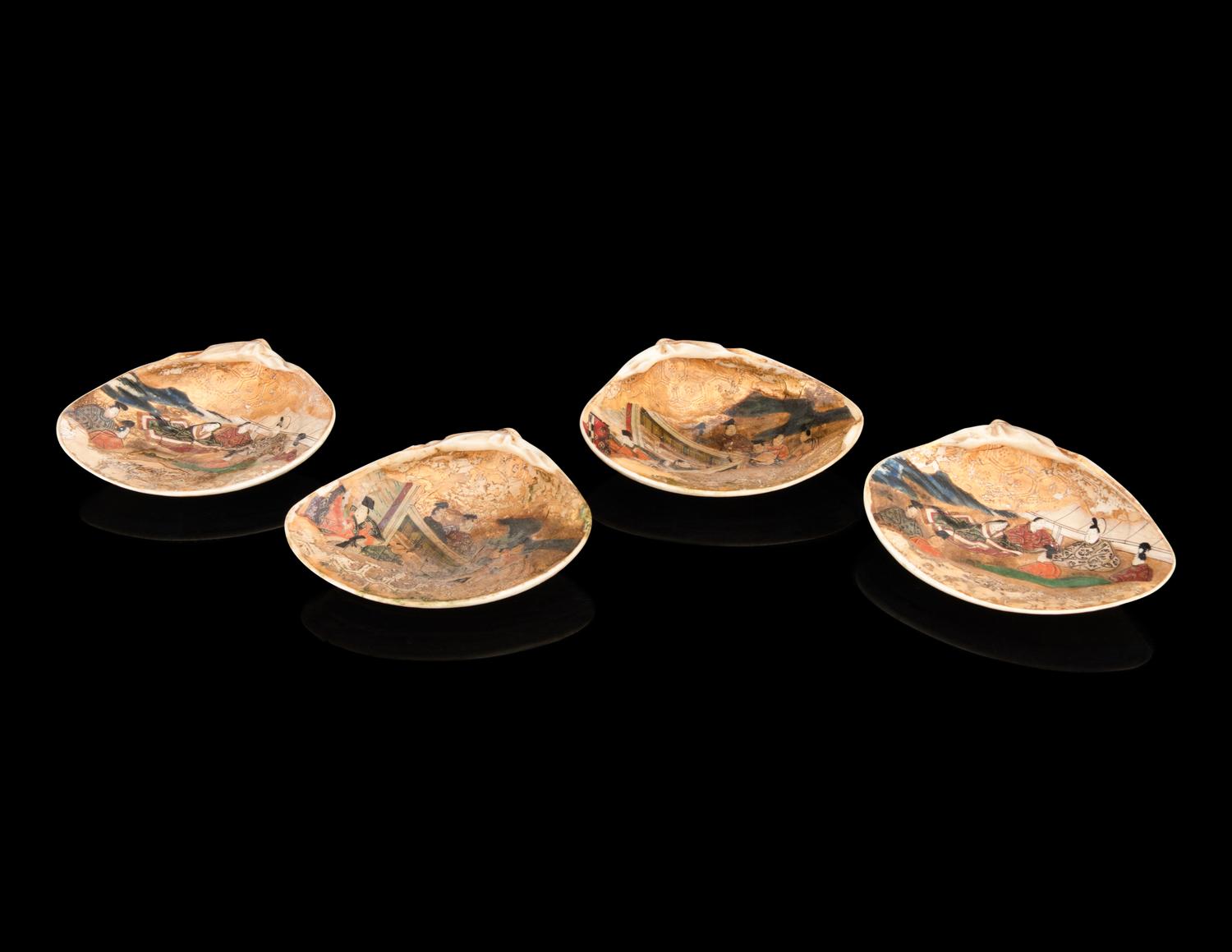 Two Pairs of Japanese Satsuma Shell-Form Games