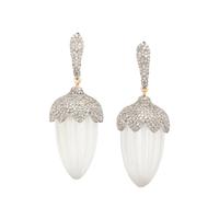 ROCK CRYSTAL AND DIAMOND ACORN EARRINGS