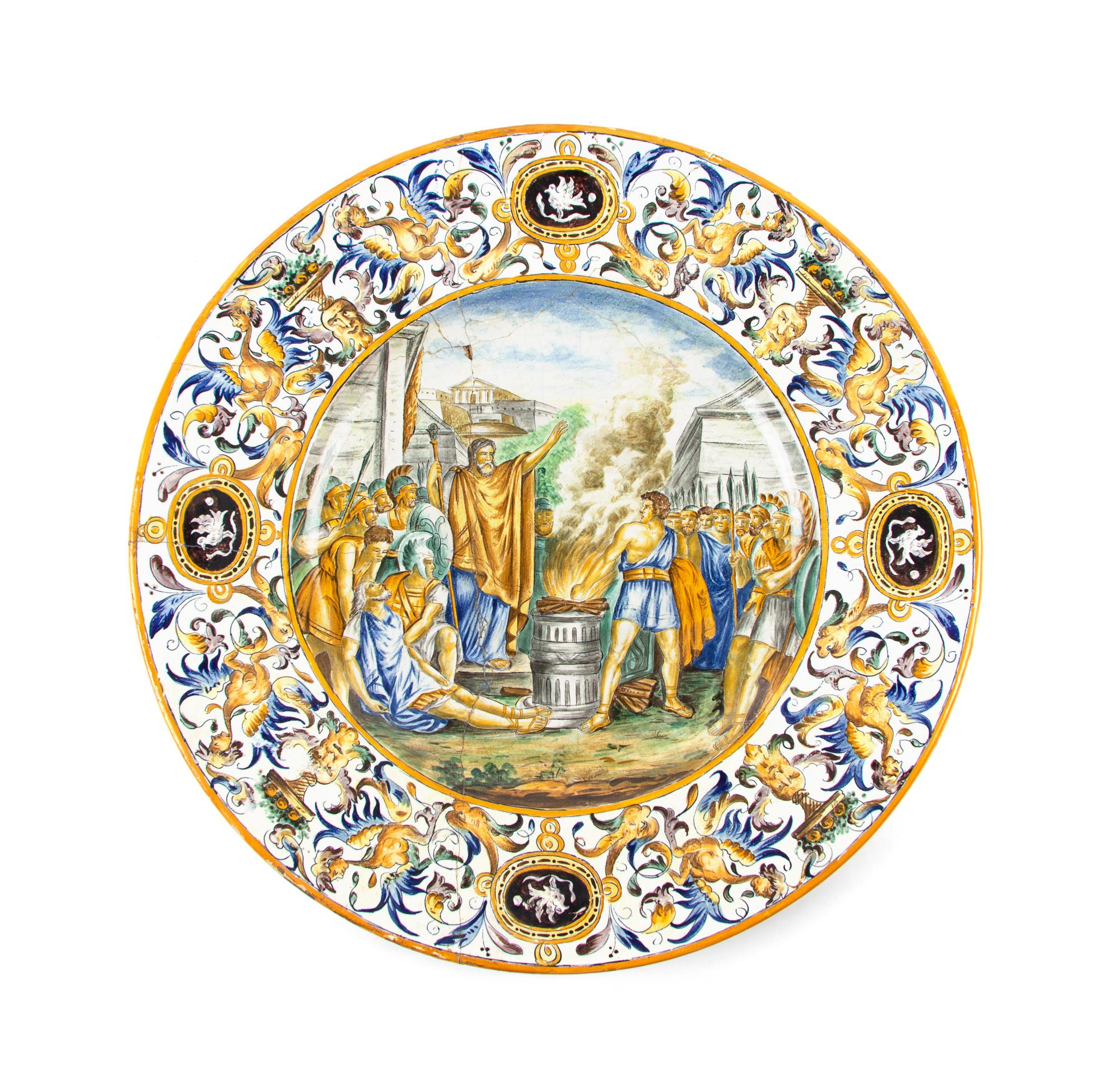 An Italian Majolica Charger Diameter 24 1/2 inches. — 19TH CENTURY