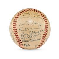 A 1951 Chicago Cubs Team Signed Autograph Baseball Featuring Frank Frisch (PSA Letter of Authenticity),