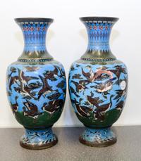A Group of Four Chinese Cloisonne Articles Height of first 15 inches.