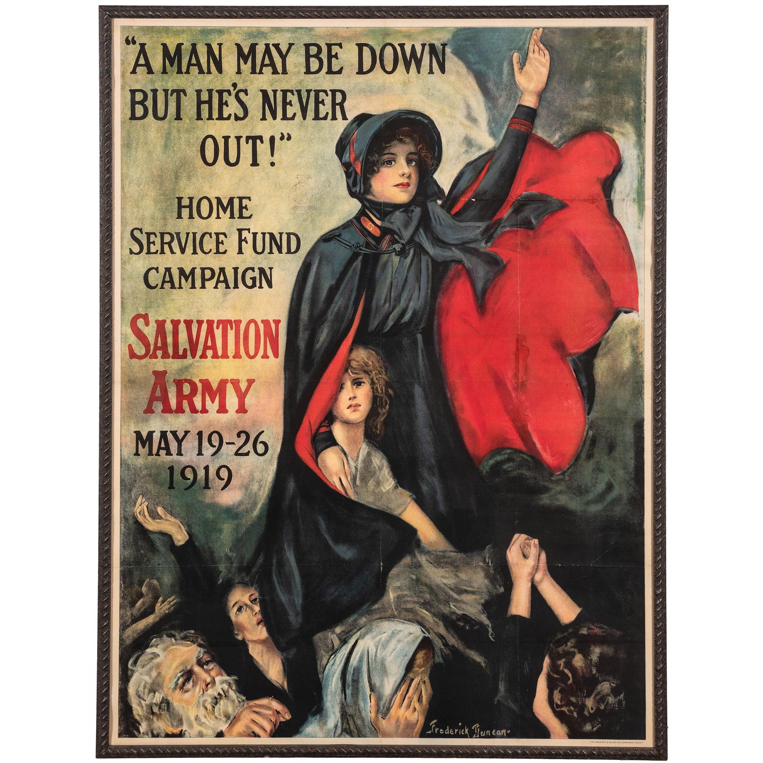 [WORLD WAR I]. A group of 2 World War I-era Salvation Army posters, comprising: