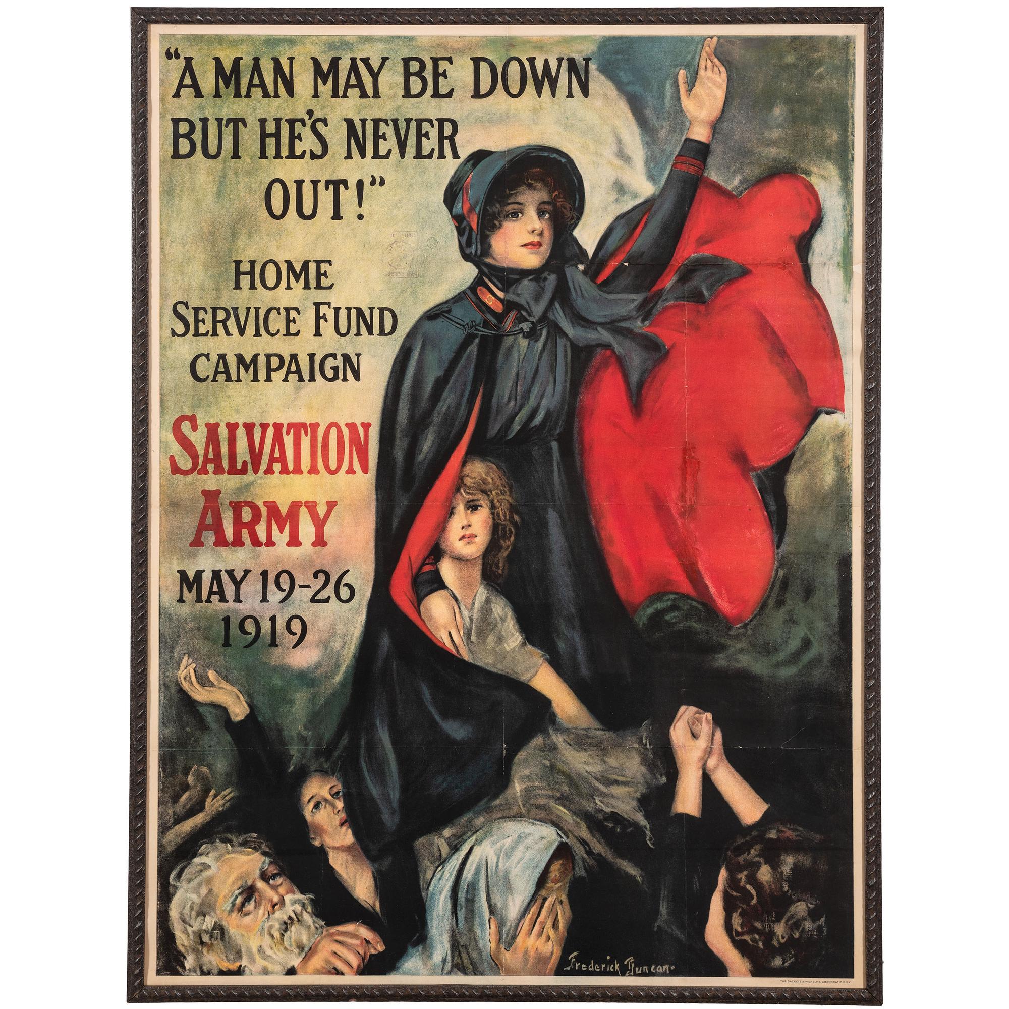 [WORLD WAR I]. A group of 2 World War I-era Salvation Army posters, comprising: