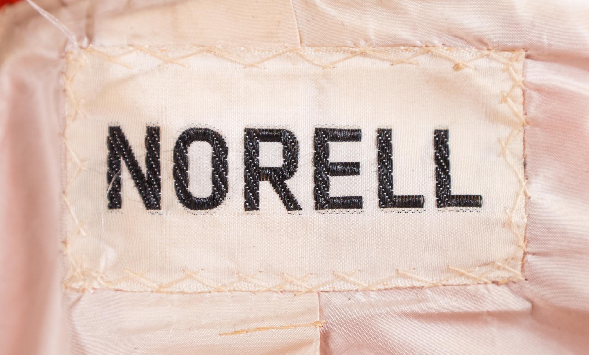 A Norell Red Wool Double Breasted Coat, No size.