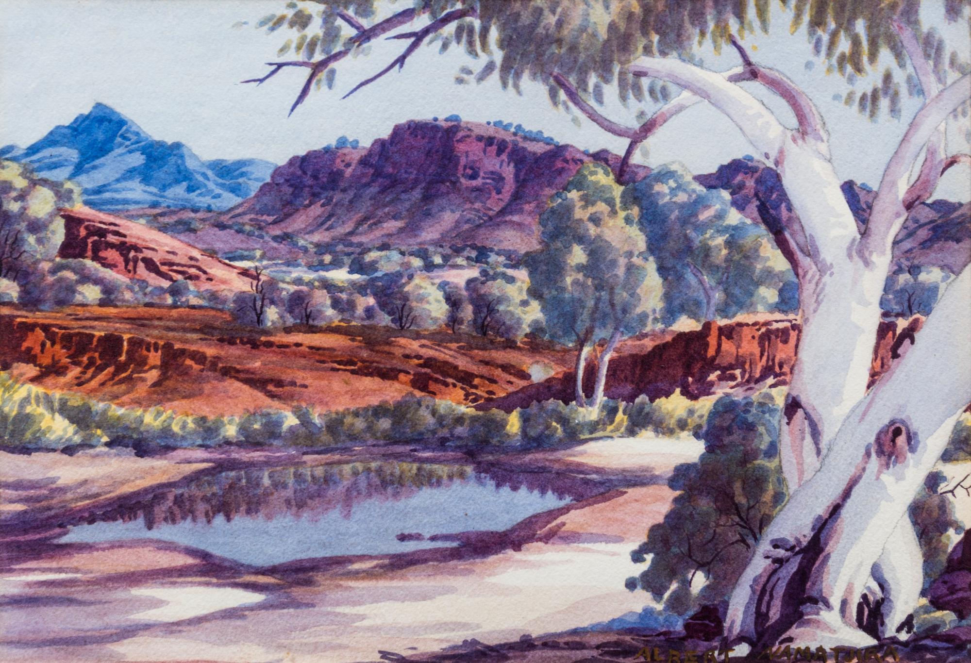 Albert Namatjira, (Australian, 1902-1959), Landscape Scene