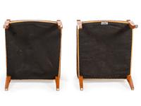 A Pair of Biedermeier Burlwood Bergeres