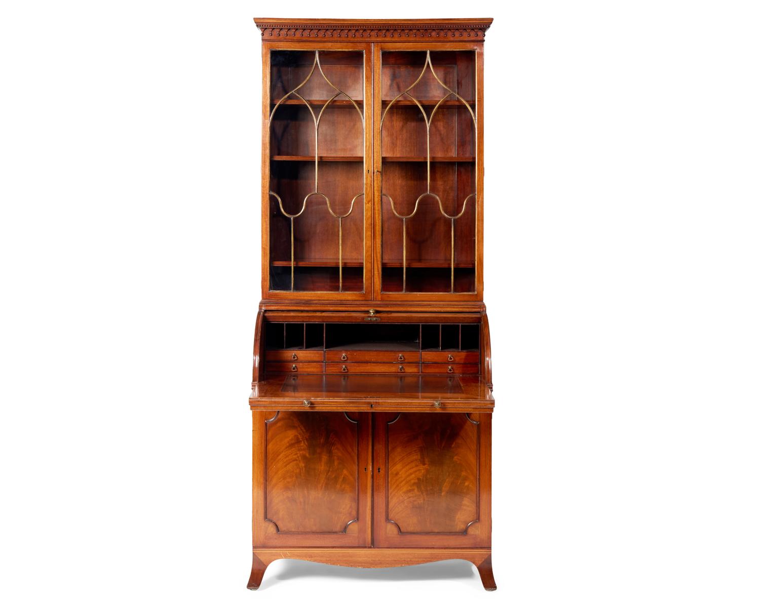 A George III Style Mahogany Secretary Bookcase