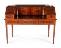 An Edwardian Inlaid Mahogany Carlton House Desk