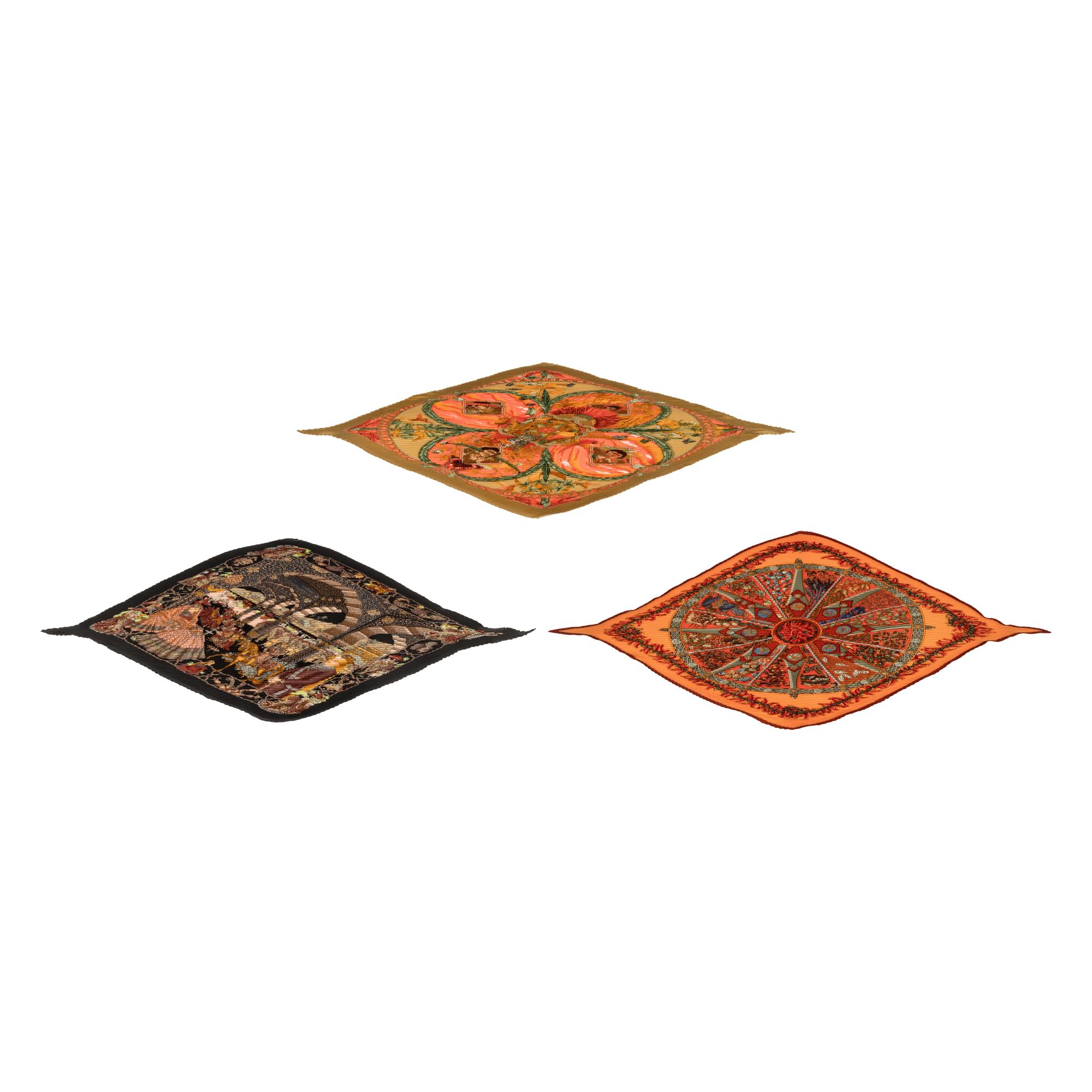 Hermès, Three Pleated Scarves