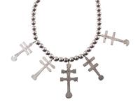 Silver Double Cross Necklace