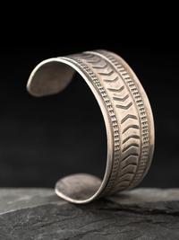 Navajo Stamped Silver Cuff Bracelet
