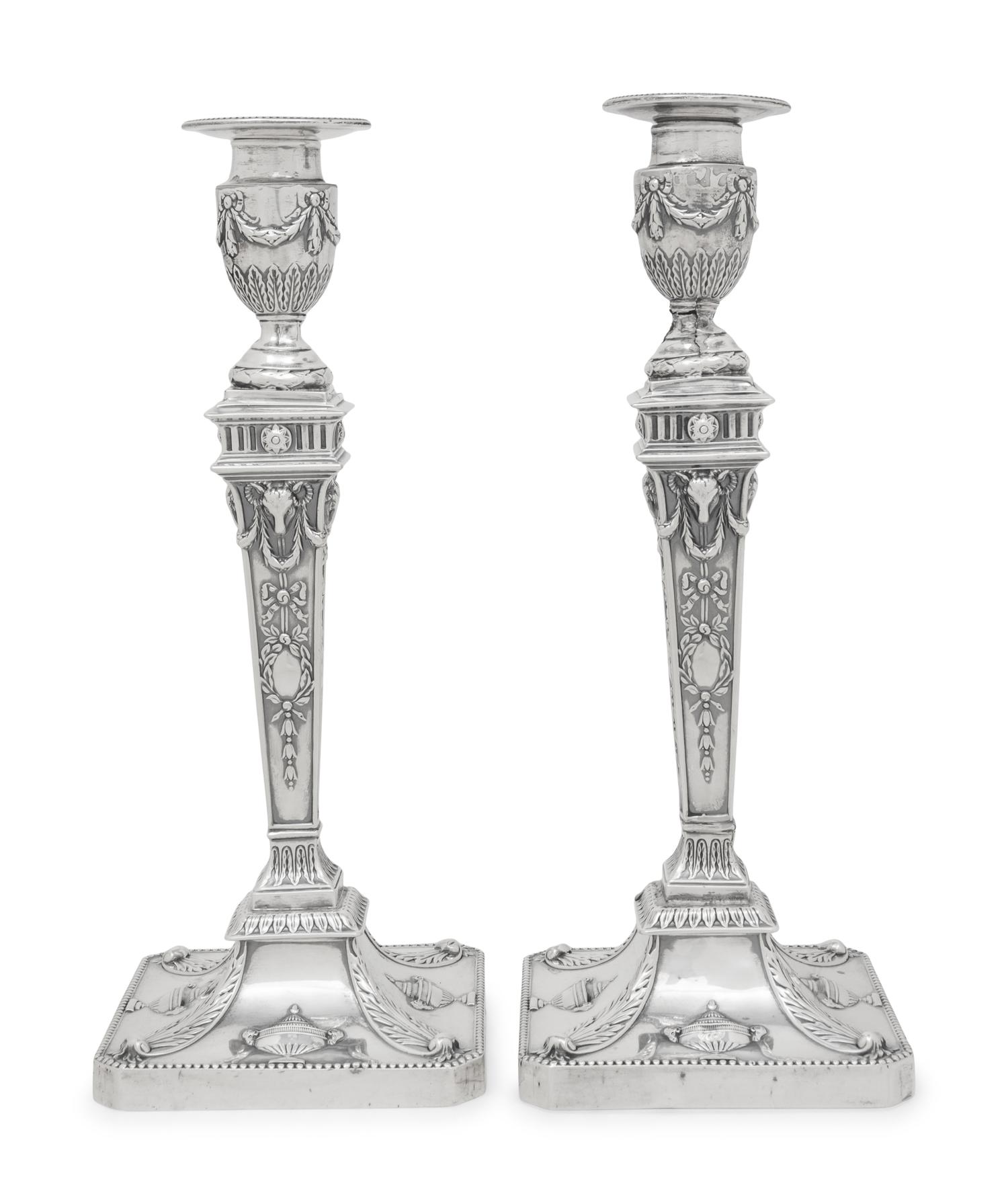 A Pair of Victorian Silver Candlesticks