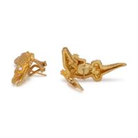 KIESELSTEIN-CORD, YELLOW GOLD AND DIAMOND ALLIGATOR EARCLIPS