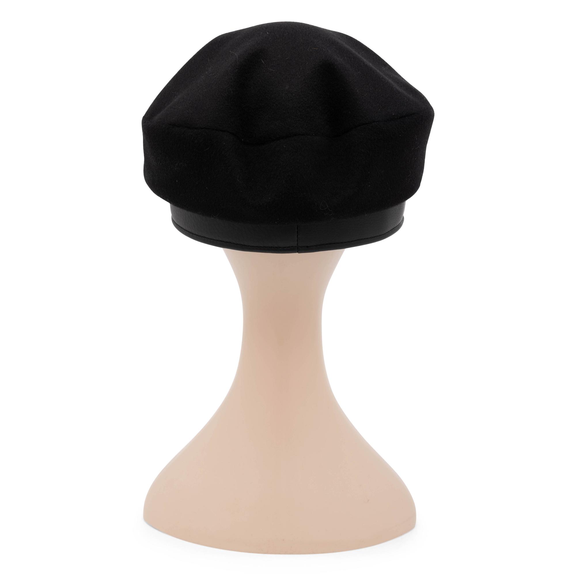 Hermès, Black Cashmere & Leather Beret