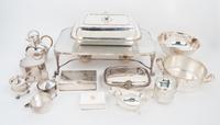 A Large Collection of Silver-plate Serving Articles Length of longest 11 1/2 inches. — VARIOUS MAKERS AND VINTAGES