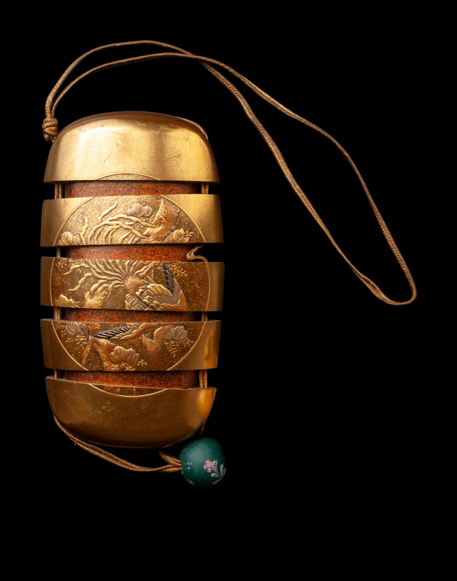 A Japanese Gold Lacquer Four-Case Inro