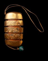 A Japanese Gold Lacquer Four-Case Inro