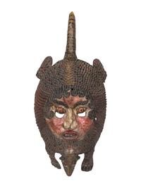 Four Mexican Copper Festival Masks