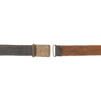 Embossed Leather Belt with Sheet Brass Buckle