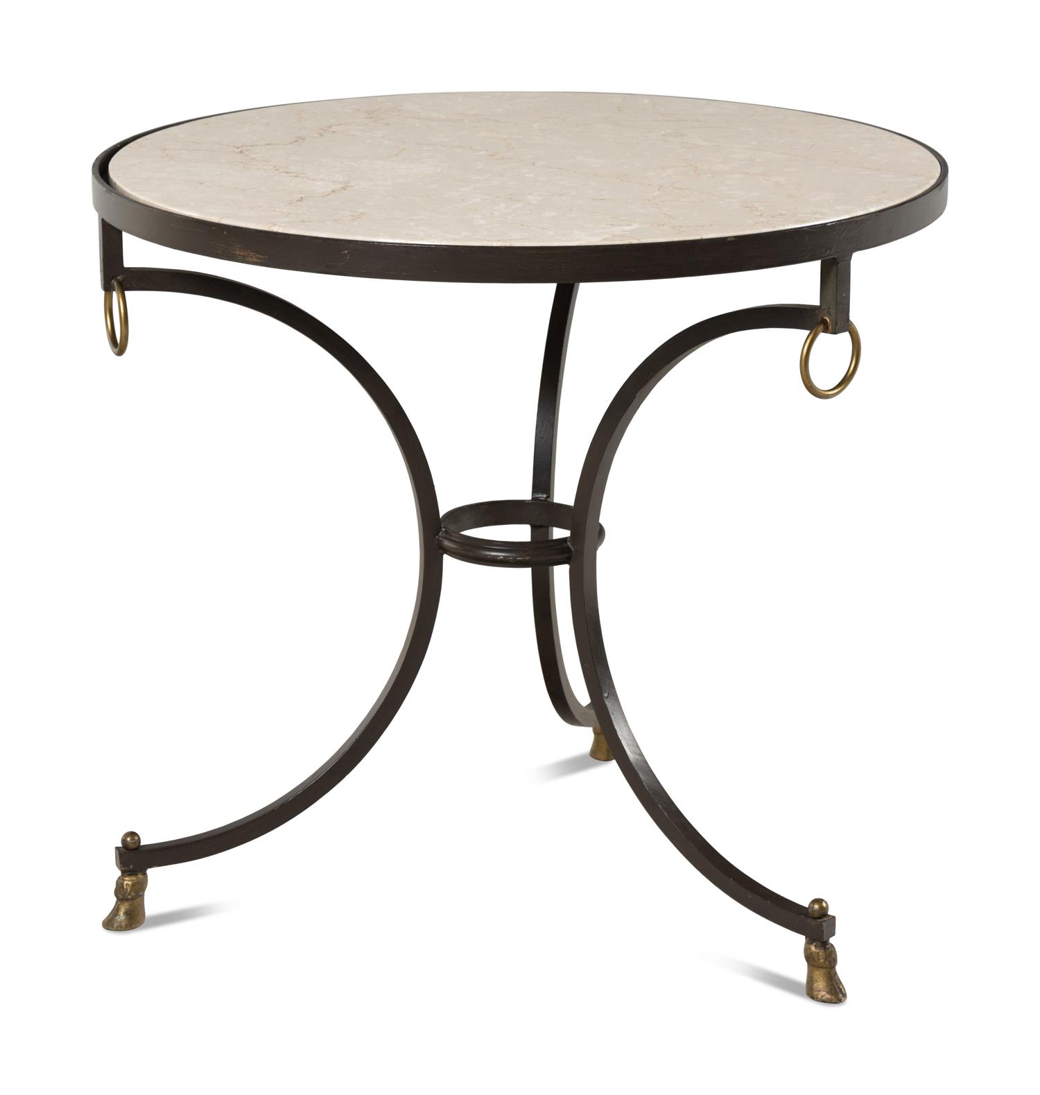 A Steel, Glass, and Marble Gueridon