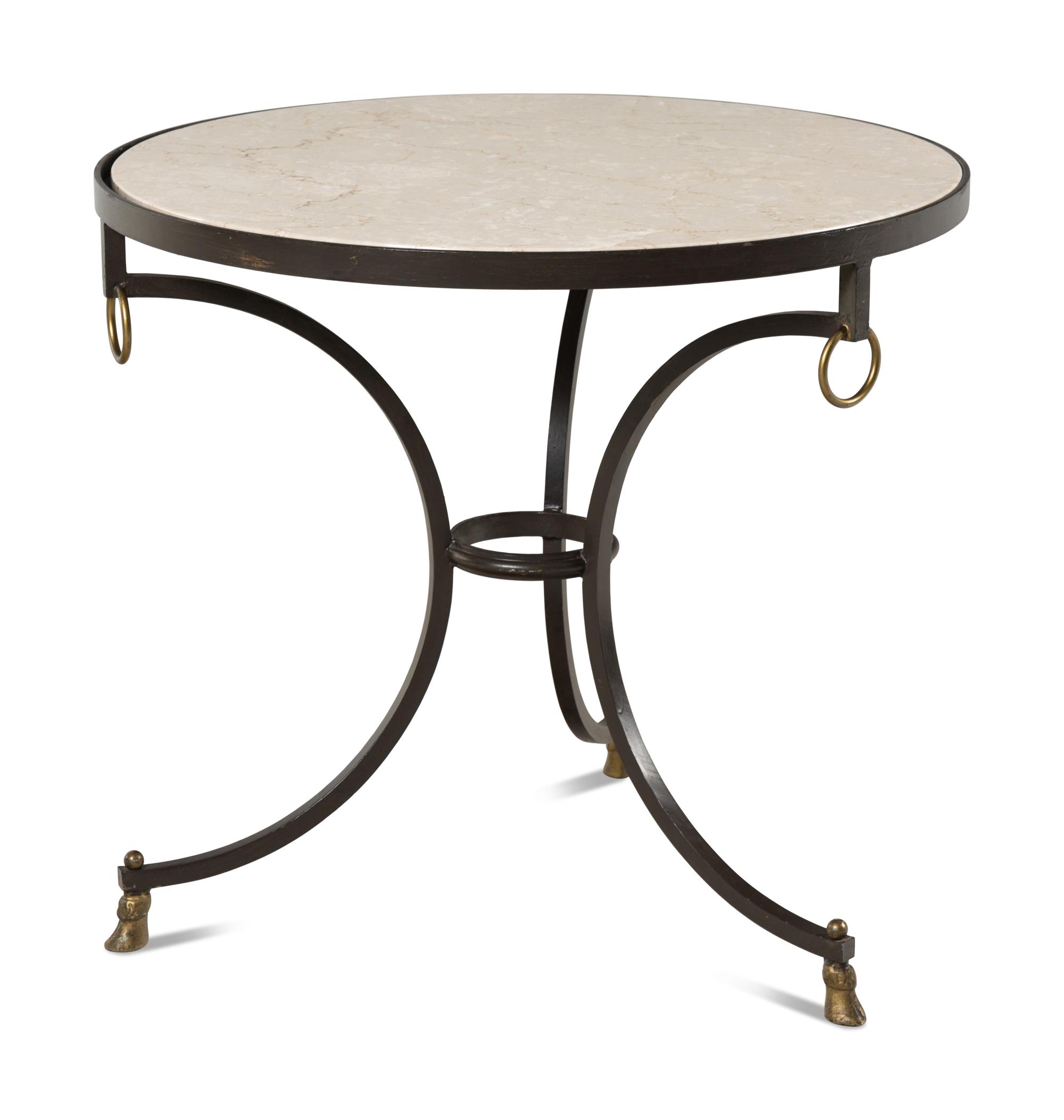 A Steel, Glass, and Marble Gueridon