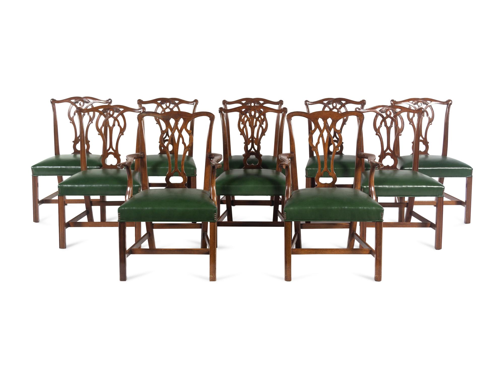A Set of Ten George III Style Mahogany Dining Chairs
