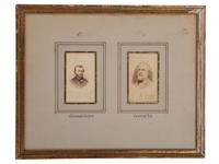 [CIVIL WAR]. CDVs signed by Robert E. LEE and Ulysses S. GRANT.