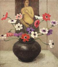 Anemonies in Black Base with Titian's Venus , 1928