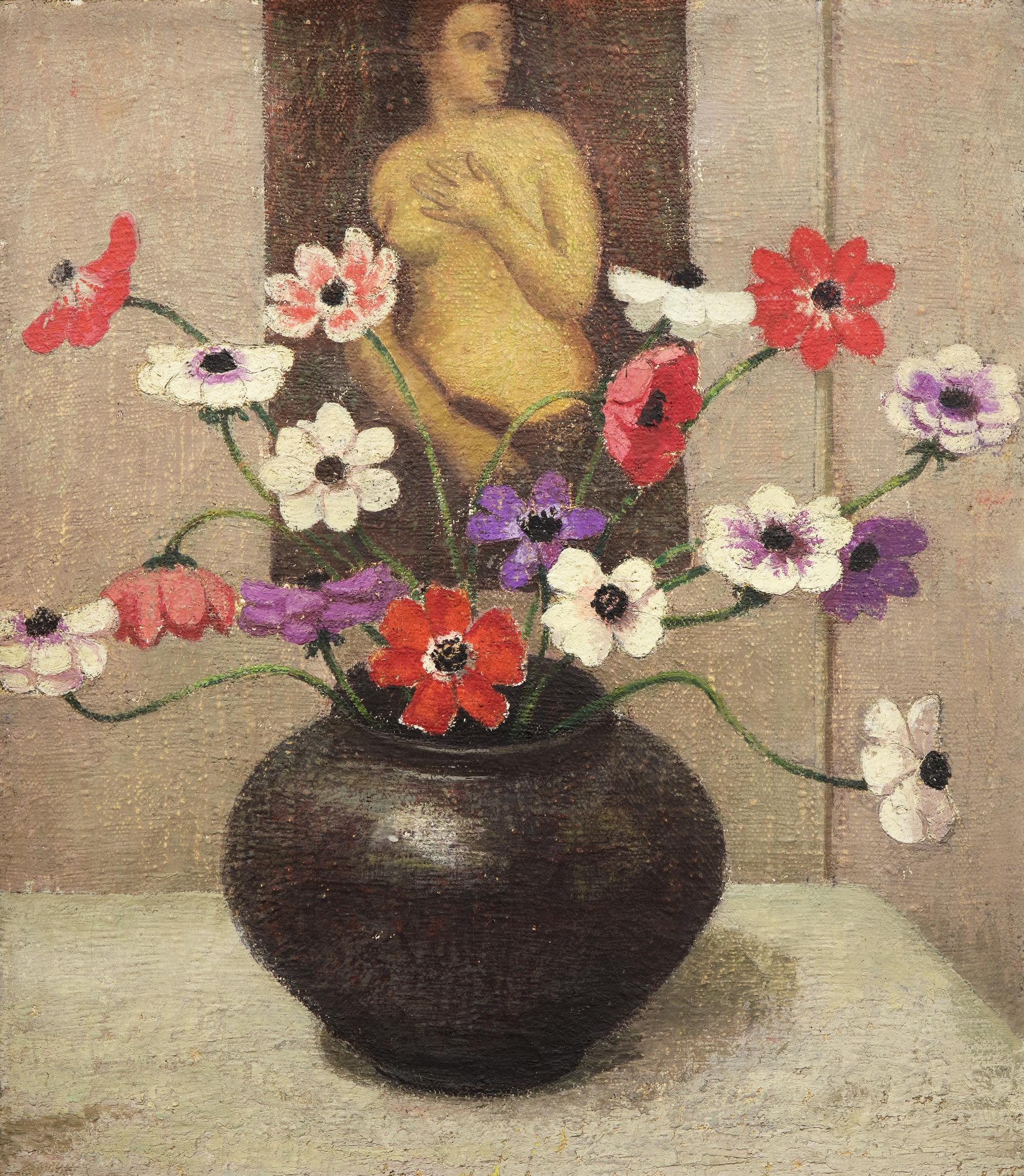 Anemonies in Black Base with Titian's Venus , 1928