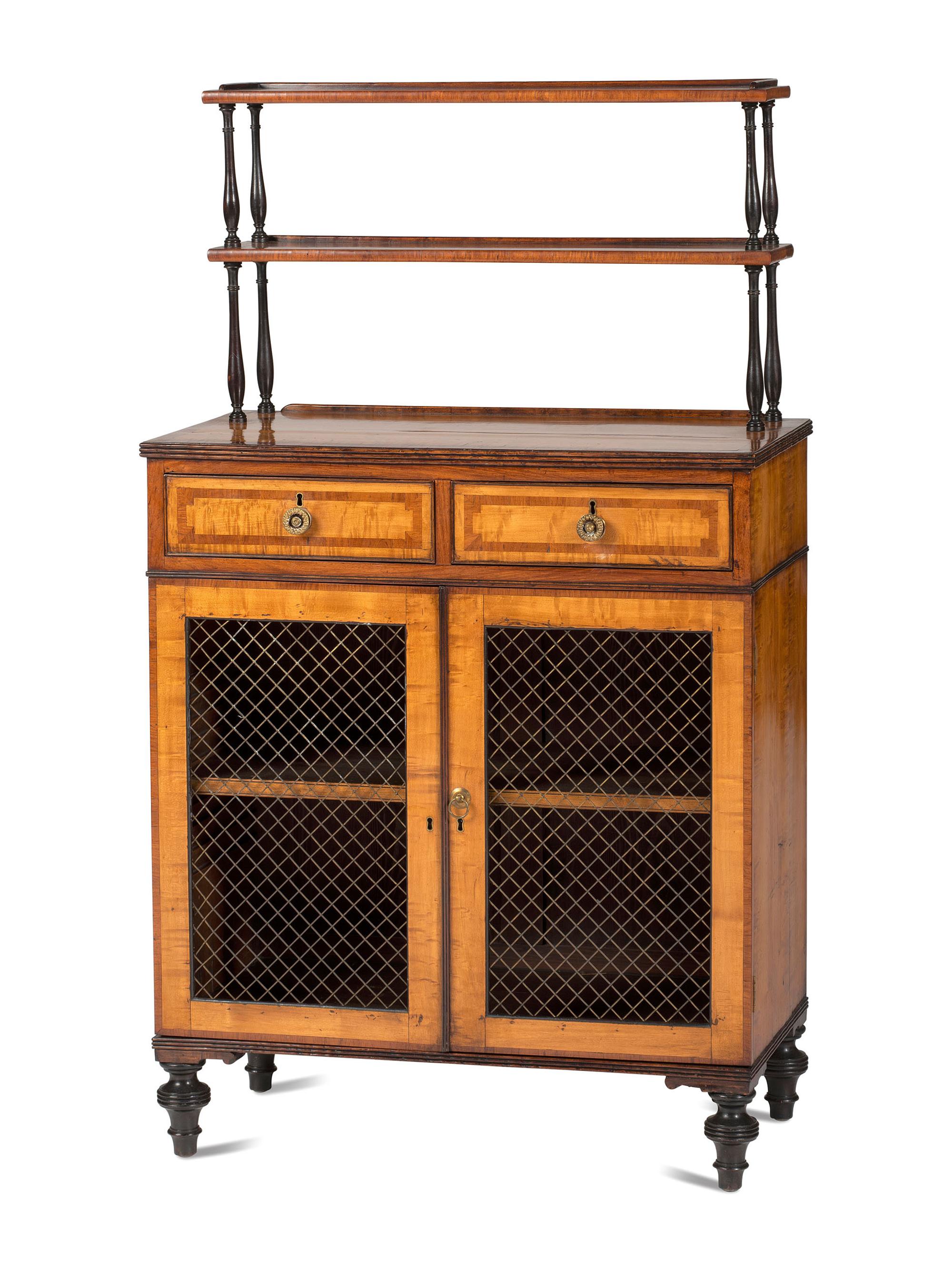 A Regency Satinwood and Mahogany Chiffonier