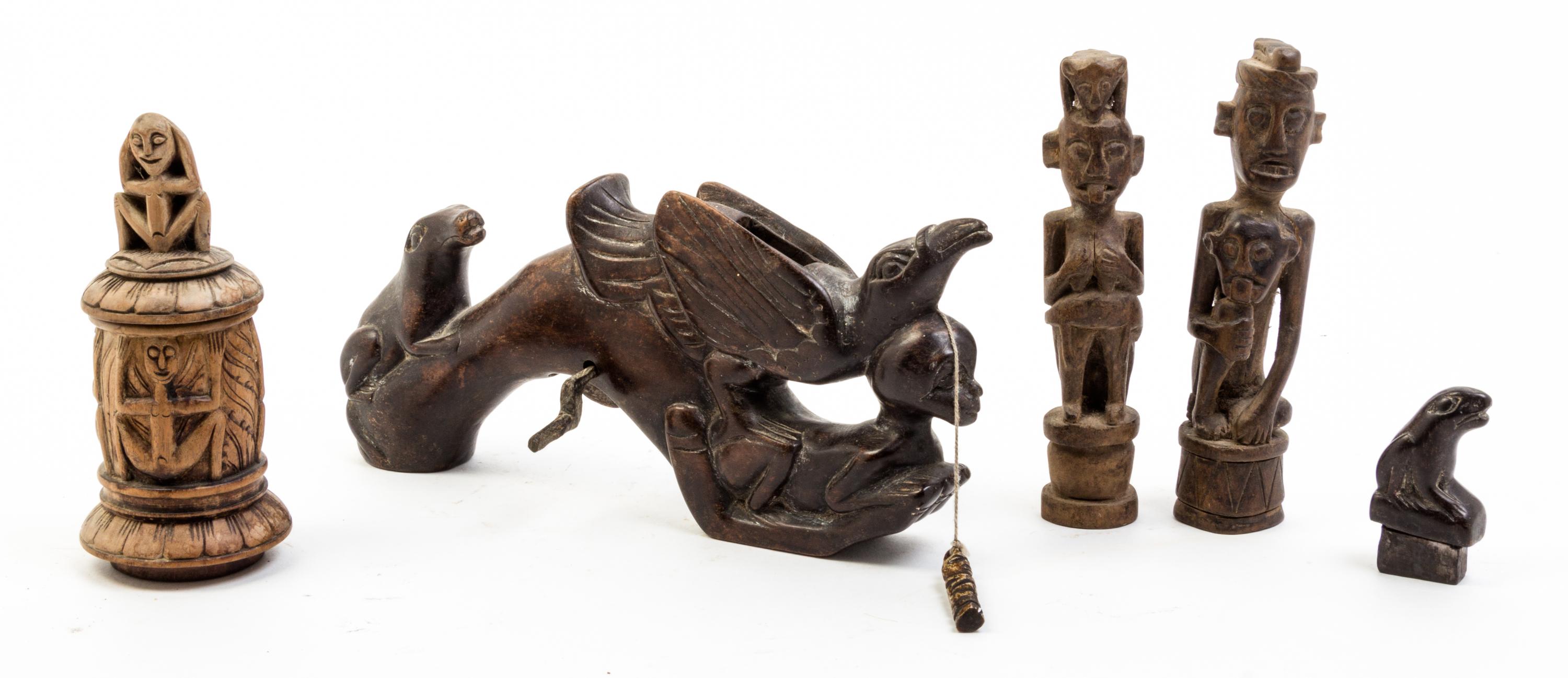 A Collection of Wood and Horn Articles Length of longest 24 inches.