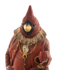 A Polychrome Resin Figural Clock