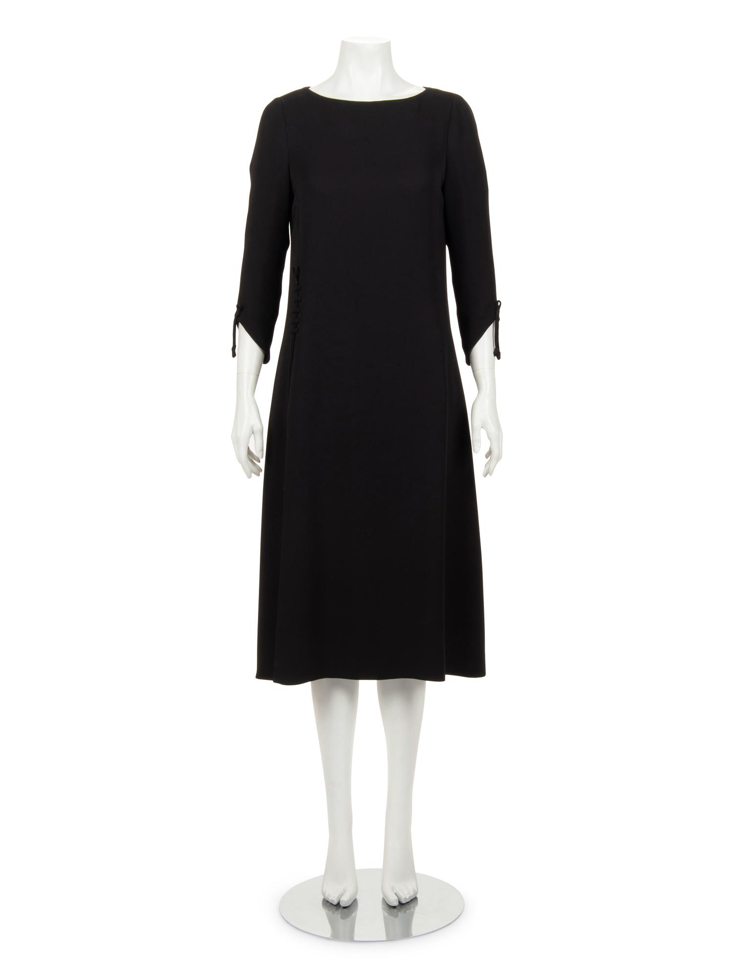 Ralph Rucci Wool Crepe Dress with Ties