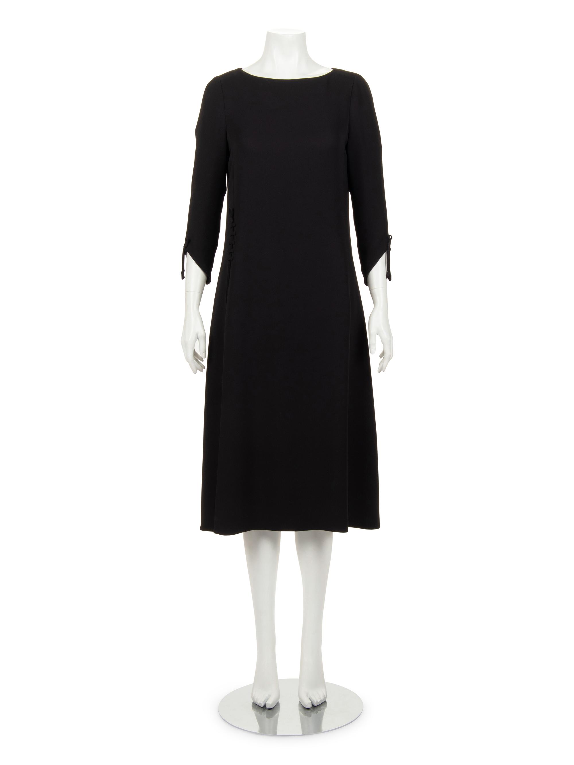 Ralph Rucci Wool Crepe Dress with Ties